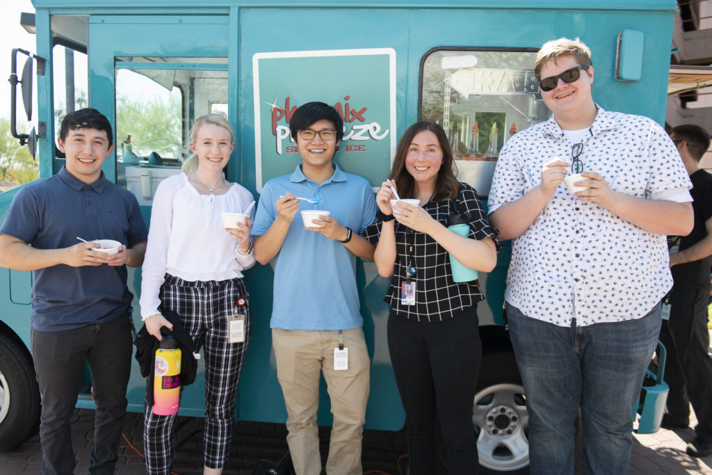 Image shows a collection of young professionals at SRP.